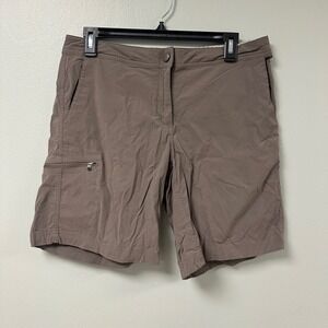 LL Bean Vista 9" Camp Shorts Womens 10 Regular Taupe Brown Hiking Cargo Outdoor